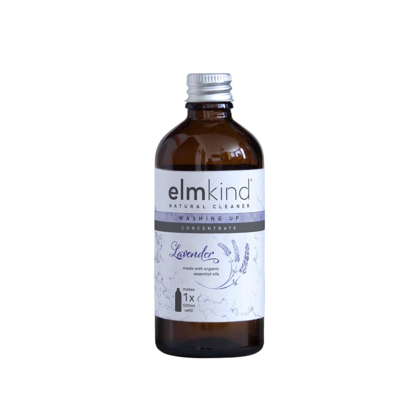 A single amber glass concentrated refill on a white background